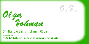 olga hohman business card